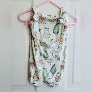 The Sleepy Sloth Avocado Bamboo Shortall 3-6m